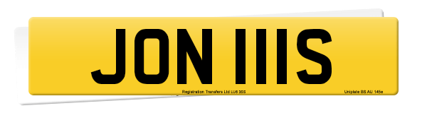 Registration number JON 111S